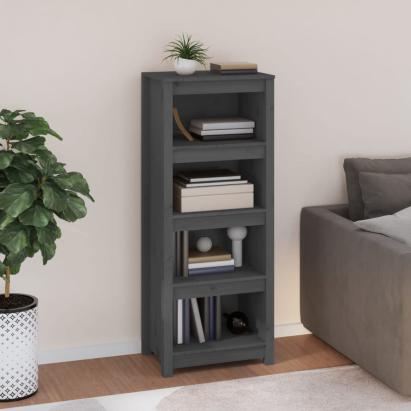 Bibliotecă, gri, 50x35x125,5 cm, lemn masiv de pin GartenMobel Dekor