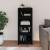 Bibliotecă, negru, 50x35x125,5 cm, lemn masiv de pin GartenMobel Dekor