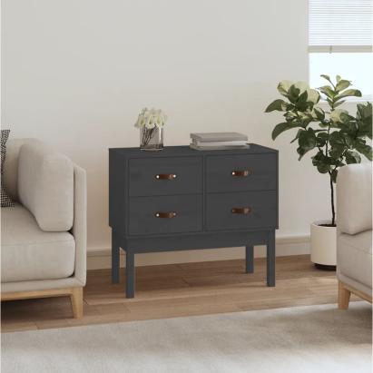 Dulap consolă, gri, 90x40x78 cm, lemn masiv de pin GartenMobel Dekor