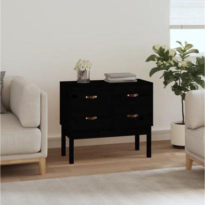 Dulap consolă, Negru, 90x40x78 cm, lemn masiv de pin GartenMobel Dekor