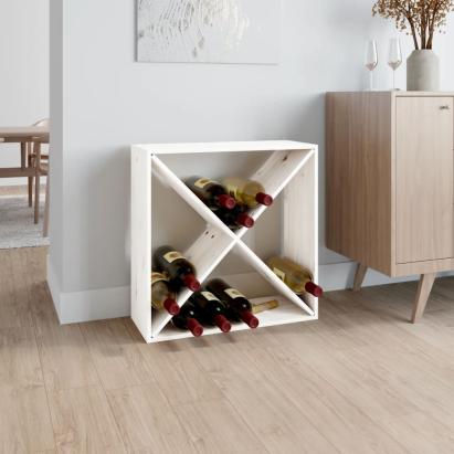 Dulap de vinuri, alb, 62x25x62 cm, lemn masiv de pin GartenMobel Dekor