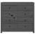 Dulap lateral, gri, 100x40x90 cm, lemn masiv de pin GartenMobel Dekor