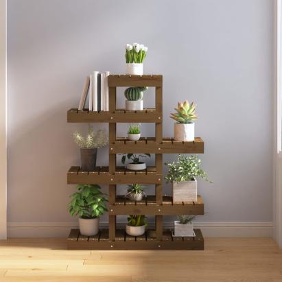Suport pentru plante, maro miere, 85x25x109,5 cm lemn masiv pin GartenMobel Dekor