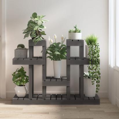 Suport pentru plante, gri, 104,5x25x77,5 cm, lemn masiv de pin GartenMobel Dekor