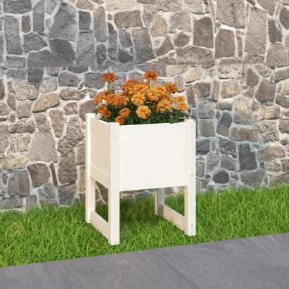 Jardinieră, alb, 40x40x52,5 cm, lemn masiv de pin GartenMobel Dekor