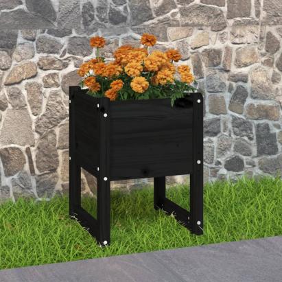 Jardinieră, Negru , 40x40x52,5 cm, lemn masiv de pin GartenMobel Dekor