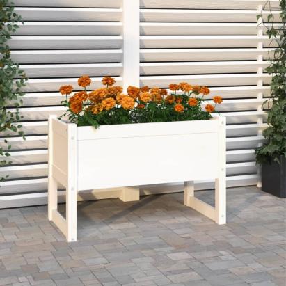 Jardinieră, alb, 78x40x52 cm, lemn masiv de pin GartenMobel Dekor