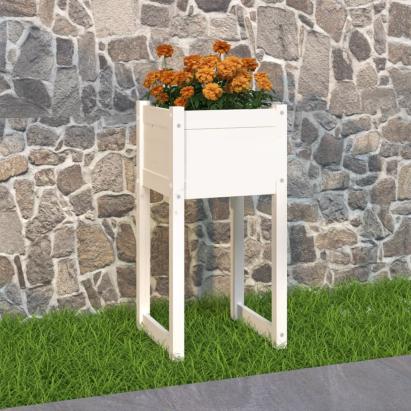 Jardinieră, alb, 40x40x81 cm, lemn masiv de pin GartenMobel Dekor