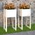 Jardiniere, 2 buc., alb, 40x40x81 cm, lemn masiv de pin GartenMobel Dekor