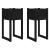 Jardiniere, 2 buc., Negru, 40x40x52,5 cm, lemn masiv de pin GartenMobel Dekor
