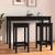 Scaune de bar, 2 buc., negru, 40x40x78 cm, lemn masiv pin GartenMobel Dekor
