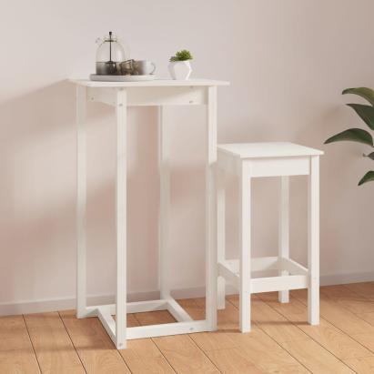 Masă de bar, alb, 60x60x110 cm, lemn masiv de pin GartenMobel Dekor
