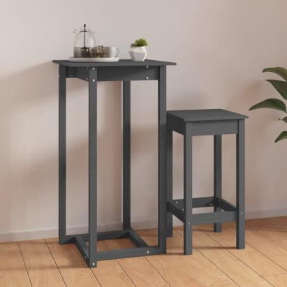 Masă de bar, gri, 60x60x110 cm, lemn masiv de pin GartenMobel Dekor