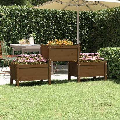 Jardinieră, maro miere, 178,5x44x75 cm, lemn masiv de pin GartenMobel Dekor