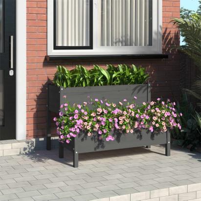 Jardinieră, gri, 110x84x75 cm, lemn masiv de pin GartenMobel Dekor