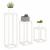 Set suport de plante, 3 piese, alb, lemn masiv de pin GartenMobel Dekor