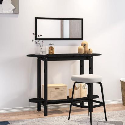 Masă consolă, negru, 110x40x80 cm, lemn masiv de pin GartenMobel Dekor