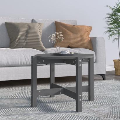 Măsuță de cafea, gri, Ø 62,5x45 cm, lemn masiv de pin GartenMobel Dekor