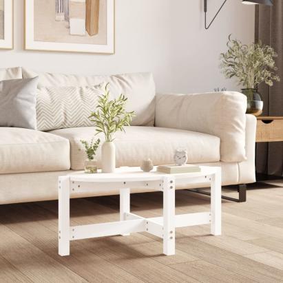 Măsuță de cafea, alb, 87x48x35 cm, lemn masiv de pin GartenMobel Dekor