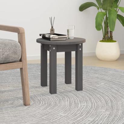 Măsuță de cafea, gri, Ø 35x35 cm, lemn masiv de pin GartenMobel Dekor
