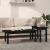 Set măsuțe de cafea, 2 piese, negru, lemn masiv de pin GartenMobel Dekor