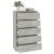 Dulap cu sertare, gri beton, 60x36x103 cm, lemn prelucrat GartenMobel Dekor