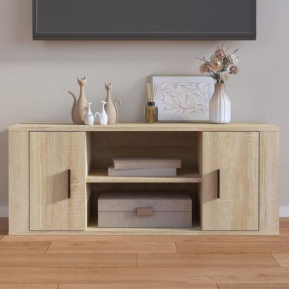 Comodă TV, stejar sonoma, 100x35x40 cm, lemn prelucrat GartenMobel Dekor
