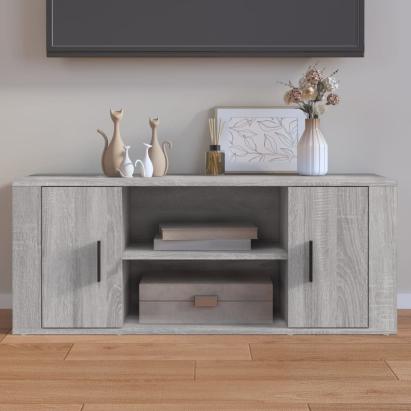 Comodă TV, gri sonoma, 100x35x40 cm, lemn prelucrat GartenMobel Dekor