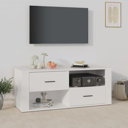 Comodă TV, alb, 100x35x40 cm, lemn prelucrat GartenMobel Dekor
