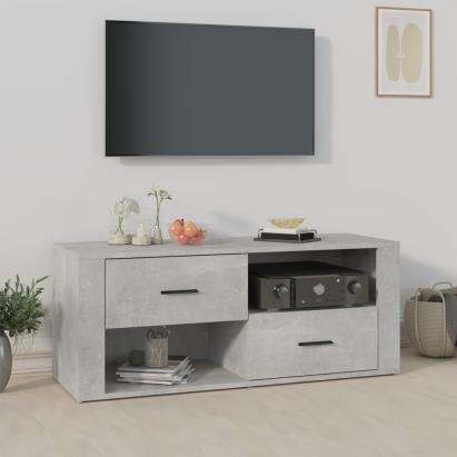 Comodă TV, gri beton, 100x35x40 cm, lemn prelucrat GartenMobel Dekor