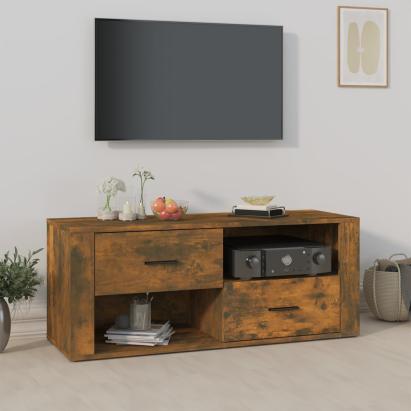 Comodă TV, stejar fumuriu, 100x35x40 cm, lemn prelucrat GartenMobel Dekor