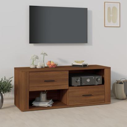Comodă TV, stejar maro, 100x35x40 cm, lemn prelucrat GartenMobel Dekor