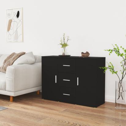 Servantă, negru, 91x29,5x65 cm, lemn prelucrat GartenMobel Dekor