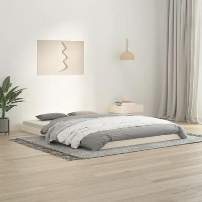Cadru de pat, alb, 140x200 cm, lemn masiv de pin GartenMobel Dekor