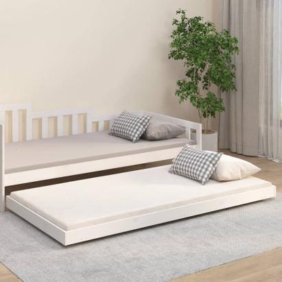 Cadru de pat, alb, 100x200 cm, lemn masiv de pin GartenMobel Dekor