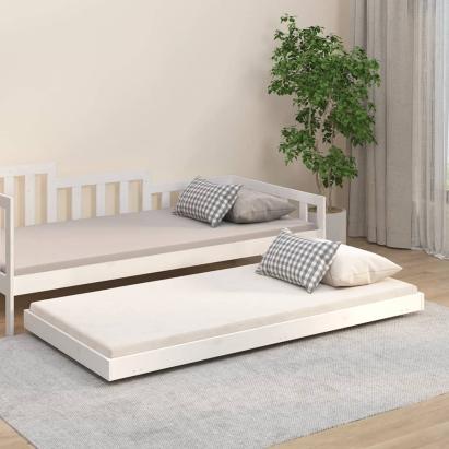 Cadru de pat, alb, 75x190 cm, lemn masiv de pin GartenMobel Dekor