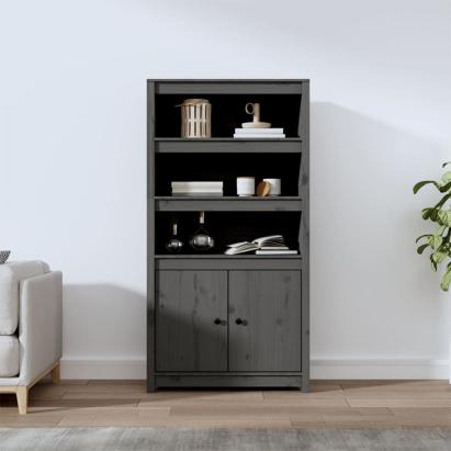 Dulap înalt, gri, 80x35x154 cm, lemn masiv de pin GartenMobel Dekor