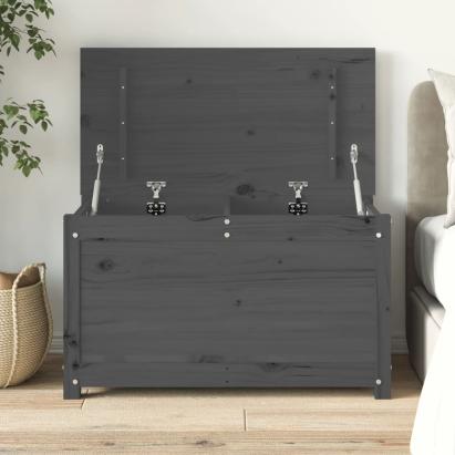 Cutie de depozitare, gri, 80x40x45,5 cm, lemn masiv de pin GartenMobel Dekor