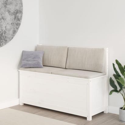 Bancă, alb, 110x41x76,5 cm, lemn masiv de pin GartenMobel Dekor