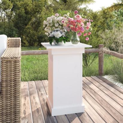Suport pentru flori, alb, 40x40x60 cm, lemn masiv de pin GartenMobel Dekor