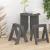 Scaune, 2 buc., gri, 40x40x45 cm, lemn masiv de pin GartenMobel Dekor