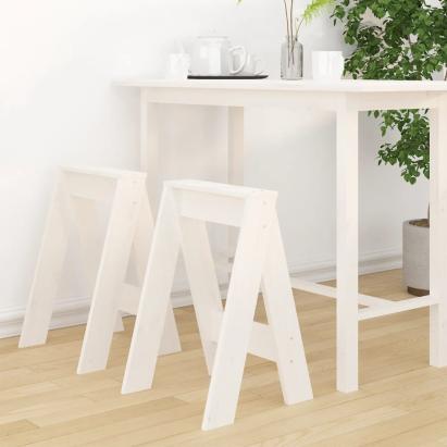 Scaune, 2 buc., alb, 40x40x60 cm, lemn masiv de pin GartenMobel Dekor