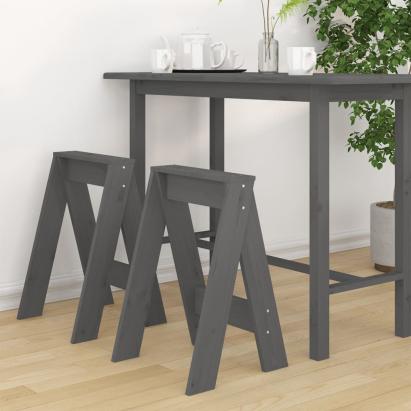 Scaune, 2 buc., gri, 40x40x60 cm, lemn masiv de pin GartenMobel Dekor
