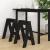 Scaune, 2 buc., negru, 40x40x60 cm, lemn masiv de pin GartenMobel Dekor