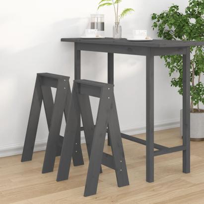 Scaune, 2 buc., gri, 40x40x75 cm, lemn masiv de pin GartenMobel Dekor