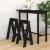 Scaune, 2 buc., negru, 40x40x75 cm, lemn masiv de pin GartenMobel Dekor