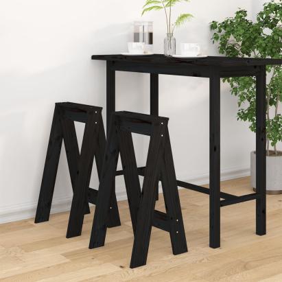 Scaune, 2 buc., negru, 40x40x75 cm, lemn masiv de pin GartenMobel Dekor