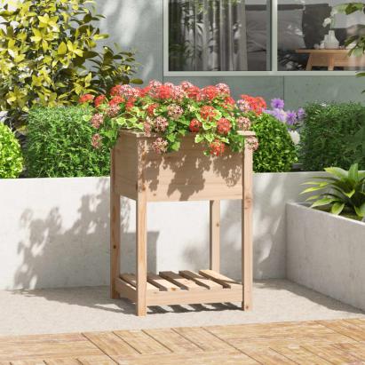 Jardinieră cu raft, 54x54x81 cm, lemn masiv de pin GartenMobel Dekor