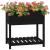 Jardinieră cu raft, negru, 82,5x54x81 cm, lemn masiv de pin GartenMobel Dekor