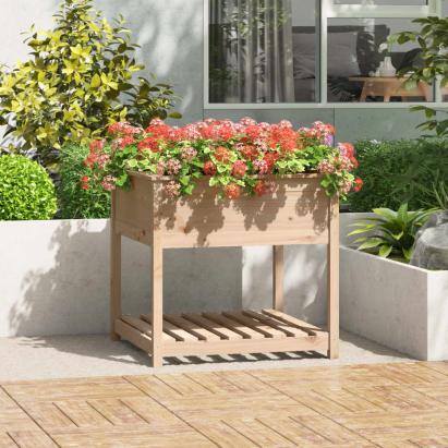 Jardinieră cu raft, 82,5x82,5x81 cm, lemn masiv de pin GartenMobel Dekor